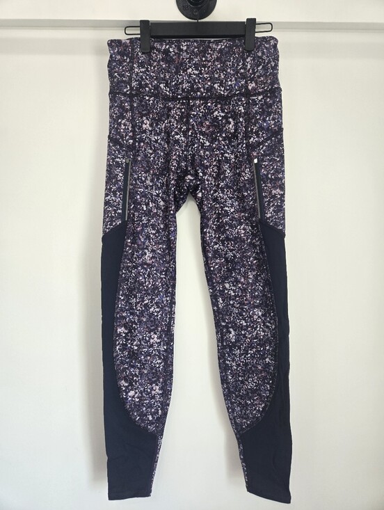 Athleta Pants - Athleta Rainier Printed Mesh Leggings Tight Purple Floral Pattern SMALL